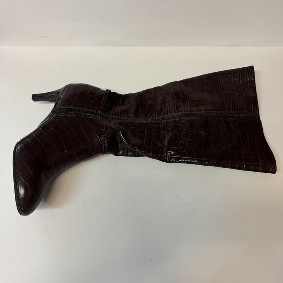 Karen Scott Womens 5 M Brown Heeled Snake Skin Style Boots NIB WE8 - Picture 3 of 8